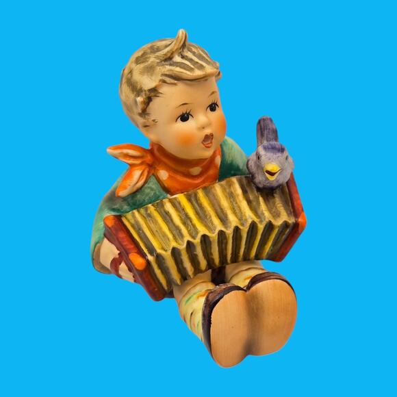 #110 Hummel TMK-5 Let's Sing Boy Figurine & 1st Ed. 1978 bas-relief Goebel Bell - Picture 4 of 16